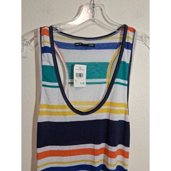 NWT Love Chelsey Dress Summer Casual Striped Beach Coverup High Low Size Medium - Picture 3 of 6